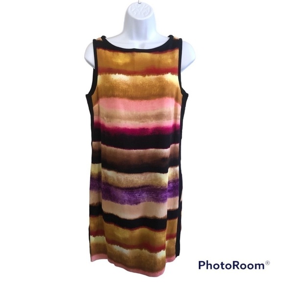 Ann Taylor Dresses & Skirts - Ann Taylor Women’s Watercolors Stripes Sleeveless Shift Dress Size 4